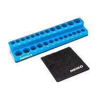 NEIKO 03973A Magnetic Socket Holder, 1/4” Drive, 4mm-14mm, Shallow & Deep Sockets Tray, Metric Socket Set Organizer, Socket Organizers for Toolboxes Trays, Scratch Free Mounting, High Visibility