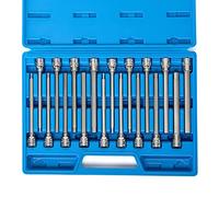 Neiko 10079A Extra Long Allen Hex Bit Socket Set, 18 Piece SAE and Metric Allen Socket Set, 3/8 Drive, 1/8" - 3/8 Inch & 3mm - 10mm, 6” Long Allen Hex Socket Bit Set, Allen Head Hex Key Socket Set …