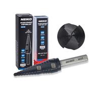 NEIKO 10614B Step Drill Bit, 2 Steps 3/8" to 1/2" Straight M35 Cobalt, AlTiSiN Coated, 1/4" Tri-Flat Step Bits for Steel, Metal, Wood, Plastic, Unibit Cone Drill Bits, Two Flute