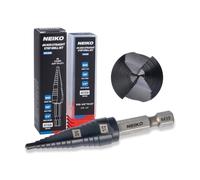 NEIKO 10616B Step Drill Bit, 2 Steps 3/8" to 1/2" Straight M35 Cobalt, AlTiSiN Coated, 1/4" Quick Change Step Bits for Steel, Metal, Wood, Plastic, Unibit Cone Drill Bits, Two Flute