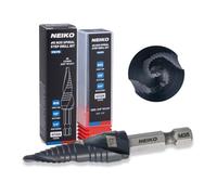 NEIKO 10617B Step Drill Bit, 2 Steps 3/8" to 1/2" Spiral M35 Cobalt, AlTiSiN Coated, 1/4" Quick Change Step Bits for Steel, Metal, Wood, Plastic, Unibit Cone Drill Bits, Two Flute