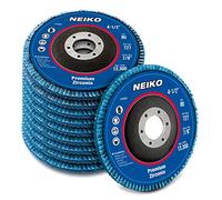 NEIKO 11116A Zirconia Flap Disc | 4.5" x 7/8-Inch | 40 Grit Flat Type Fiber Glass Wheel Flat Type #27 Grinder |10 Pack