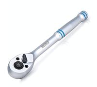 Neiko 3/8 Inch Ratchet Wrench - 100-Tooth Reversible, Quick Release, 8" Long Handle, Oval Head Socket Wrench