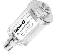 NEIKO 30252A Water and Oil Separator for Air Line | 1/4" NPT Inlet and Outlet | 90 PSI | Air Compressor and Air Tool Accessory | Protect Lifespan of Pneumatic Tools | Water Moisture Filter Dryer
