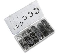 NEIKO 50455A E-Clip Assortment Set | 300 Piece Heat Treated Steel Retaining Ring Fastener | 1/16" - 7/8"