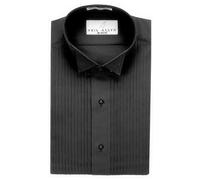 Neil Allyn Men's Black Wing Collar 1/4" Pleats Tuxedo Shirt - Black -