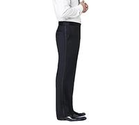 Neil Allyn Men's Flat Front Comfort Waist Satin Stripe Tuxedo Pants - Black - 36