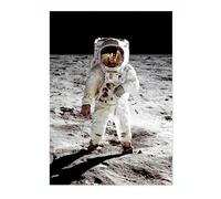 Neil Armstrong Moonwalk Vintage Space Poster, Retro Astronomy Illustration Print, Galaxy Planet Nasa Wall Art Painting Universe Moon Eclipse Office Home Decor, A1 (Print Only) - 84.1x59.4cm