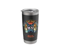 Neil Best Cat Dad Ever Funny Custom Personalized Name Stainless Steel Insulated Tumbler