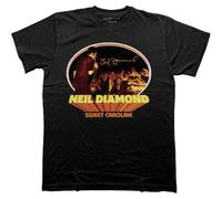 Neil Diamond Sweet Caroline Oval Photo Print Short-Sleeved Crew Neck Cotton T-Shirt Black L