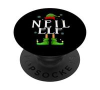 NEIL Elf Xmas Funny Men's Family Matching Christmas NEIL PopSockets Adhesive PopGrip