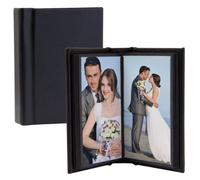 Neil Enterprises Inc. 6" x 8" Black Leather Self-Stick Photo Album - Holds 20 Photos