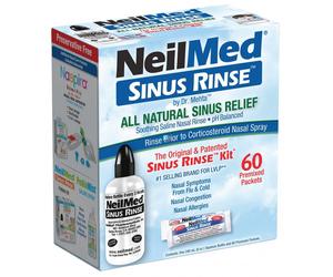 NEIL MED SINUS RINSE KIT ALL NATURAL SINUS RELIEF 60 PREMIXED PACKETS