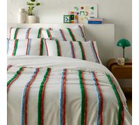 Neil Striped Tufted 100% Cotton Duvet Cover Off-White