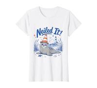 Neil the Seal Meme Neiled it Value Graphic T-Shirt, Women, White, XS