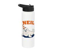 Neil The Seal Tasmania Funny Traffic Cone Graphic Stainless Steel Insulated Water Bottle