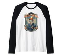 Neil The Seal Tasmania Traffic Cone Menace Raglan Baseball Tee