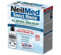 NeilMed Sinus Rinse All Natural Relief 60 Sachets Kit & 240 ml Squeeze Bottle