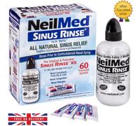 ✅NeilMed Sinus Rinse All Natural Relief 60 Sachets Kit & 240 ml Squeeze Bottle ✅