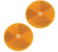Neilsen 2Pc Amber Round Reflector Light Rear Trailer Reflectors Caravan Bike