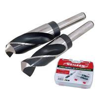 Neilsen 2Pc Hss Drill Metal Bits Set Reduced Shank Twist Bit 1/2" 26mm 28mm