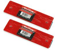 Neilsen 2Pc Red Rectangluar Stickey Back Light Rear Trailer Reflectors Caravan