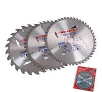 Neilsen 3Pc Tct Circular Mitre Saw Blade Blades 235mm Set For Wood
