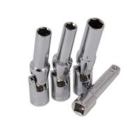 Neilsen 4pc 3/8 Drive Glow Plug Socket Set Universal Joint 8, 10, 12mm Glow Plugs