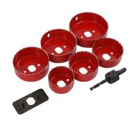 Neilsen 9pc Hole Saw Set 50-86mm for Wood and General Use with Hex Shaft Arbor, 6mm Pilot Drill and 2.5mm Hex Key - Ideal for Contractors and DIY Task