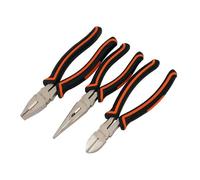 Neilsen CT0142 3pc Plier Set - Size: 8in / 200mm | Combination & Long Nose Pliers | Diagonal Side Cutters for Gripping, Cutting and Handling Applications
