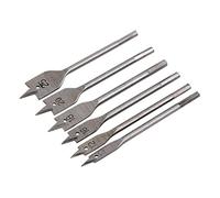 Neilsen CT0288-6pc Flat Wood Drill Bit Set with Partial 6mm Hex Shank - Sizes 10mm to 25mm - Ideal for Wood Drilling