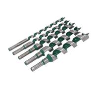 Neilsen CT0292-5pc Wood Auger Drill Bit Set for Timber 10mm to 25mm with 210mm Length and Hex Shank - Compatible with Power Drills for Carpentry and Construction
