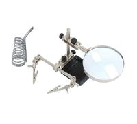 Neilsen CT0407 - Heavy Duty Soldering Stand with 90mm Distortion Free Magnifying Glass | Adjustable Joints, Crocodile Clips, Cast Iron Base | Ideal for Soldering Work