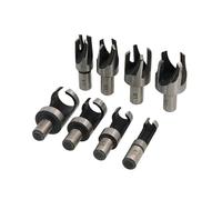 Neilsen CT0488 8pc Wood Plug Cutting Set - Carbon Steel, 1/4" to 5/8" Sizes, Includes Wooden Case for Storage