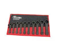 Neilsen CT0570 10pc Slogging Ring Spanner Set - Sizes: 24,27,30,32,34,36,38,41,46,50mm | Alloy Steel or Chrome Vanadium Steel | Black Phosphate or Chrome Finish | Ideal for High Torque Applications