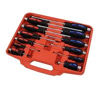 Neilsen CT0710 12pc Pound Thru Screwdriver Set - Flat/Slotted Sizes: 3.2, 5, 6, 8, 9.5mm and Phillips Sizes: PH0, PH1, PH2, PH3, PH4