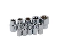 Neilsen CT0732 0732 External Female TORX Bit Star E Socket Set 1/4 & 3/8 Dr, Black