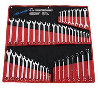 Neilsen CT0876 48pc Mixed Spanner Set-Material: CRV | Types: Combination, DOE, Ring and SAE Spanners | Metric 6-25mm | Imperial 1/4"-1" | Nickel Plated Full Polish