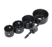 Neilsen CT0899-4pc Hole Saw Set for Wood, Plasterboard, Plastic, PVC, Fibreglass - Sizes 32mm to 53mm with 6mm Pilot Drill and Hex Key