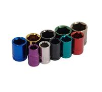 Neilsen CT0907 10pc Deep Socket Set 3/8in Drive 10-19mm Wall Drive Chrome Vanadium with Universal Joint and Rail
