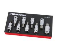 Neilsen CT0914 9pc 1/2in Dr Hex Bit Set 4mm 5mm 6mm 7mm 8mm 10mm 12mm 14mm 17mm