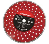 Neilsen CT0930 350mm 14in Segmented Diamond Cutting Disc 120mm Cutting Depth 25.4mm Bore 4400rpm For Concrete Tile Stone Brick Masonry