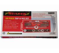 20 Piece Tap and Die Set Wrench Cuts Automotive (Genuine Neilsen CT1425)