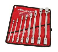 Neilsen CT1657 8pc Socket Spanner Set - Double-Headed Flexi-Head, Sizes 8mm to 23mm | Chrome Vanadium Finish | Wall-Mountable Storage Pouch
