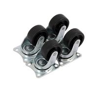 Neilsen CT1834 - 32mm x 4 Pieces Swivel Castor Wheels with Top Plate Fitting - Max Weight 15kg - Ideal for Light-Duty Indoor Applications