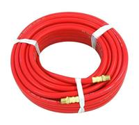 Neilsen CT1910 1/4in. x 50ft Rubber Air Hose - Flexible and Pliable, 1/4in. BSP Brass Fittings, 300 PSI Working Pressure, 900 PSI Burst Pressure
