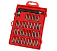 Neilsen CT1911 33pc Security Bit Set Hex 2-6mm 5/16-5/32 Spanner 4-10 Star T8-T40 Torq 6-10 Tri Wing 1-4 with Offset Driver Bit Holder