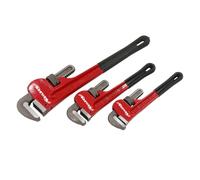 Neilsen CT2106 3pc Heavy Duty Pipe Wrench Set - 10in, 12in, 18in / 250mm,300mm,460mm Plumbing Workshop Tool Set