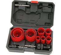 Neilsen CT2177 17pc Hole Saw Set - HSS Bi-Metal Blades, 2mm Thick, Optimized Tooth Design, Chip Removal Groove, Ideal for Metal, Wood, PVC, Plastic, Drywall, and Plumbing