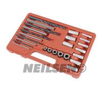 25 Piece Screw Spline Extractor Set Blow Mould Case (Genuine Neilsen CT2274)